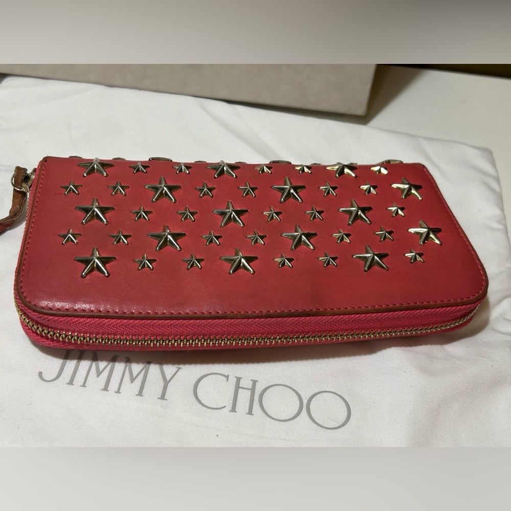 Jimmy Choo Pink Filipa Star Studded Wallet - Picture 7 of 16